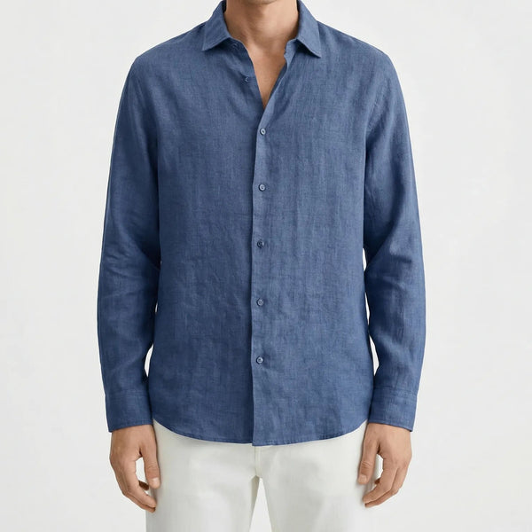 Rovlax - Relaxed Oversize Button-Down Shirt Blue