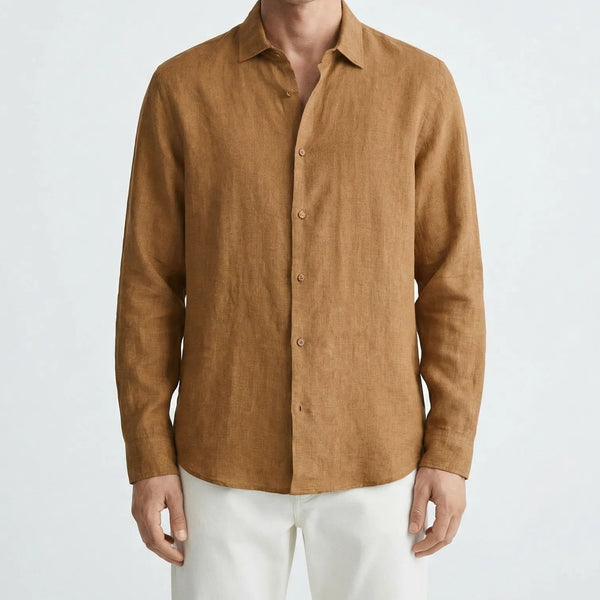 Rovlax - Relaxed Oversize Button-Down Shirt Ginger