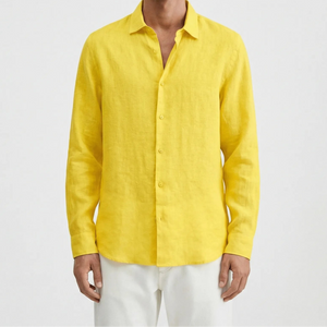 Rovlax - Relaxed Oversize Button-Down Shirt Yellow