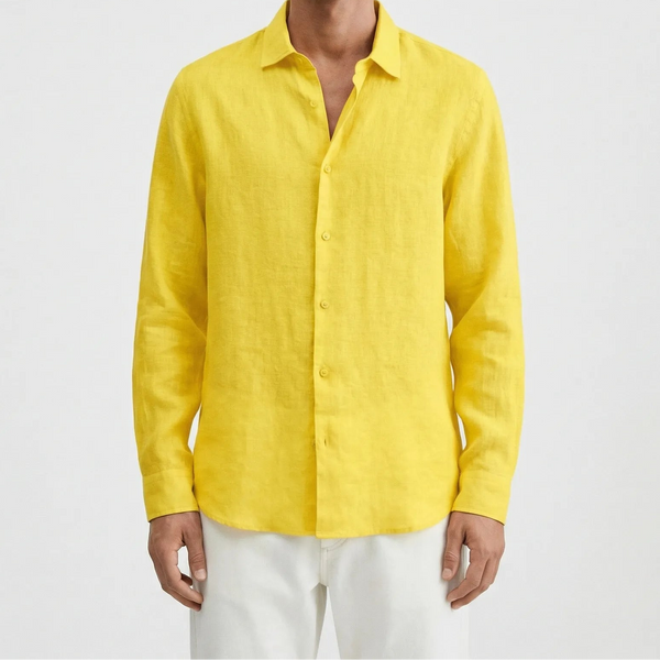 Rovlax - Relaxed Oversize Button-Down Shirt Yellow