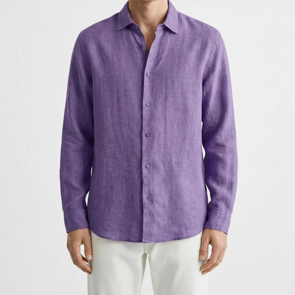 Rovlax - Relaxed Oversize Button-Down Shirt Lilac