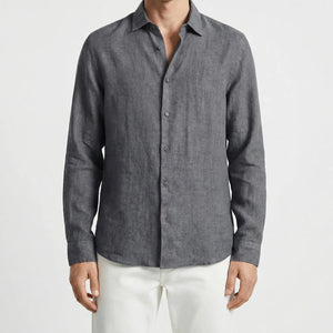 Rovlax - Relaxed Oversize Button-Down Shirt Gray