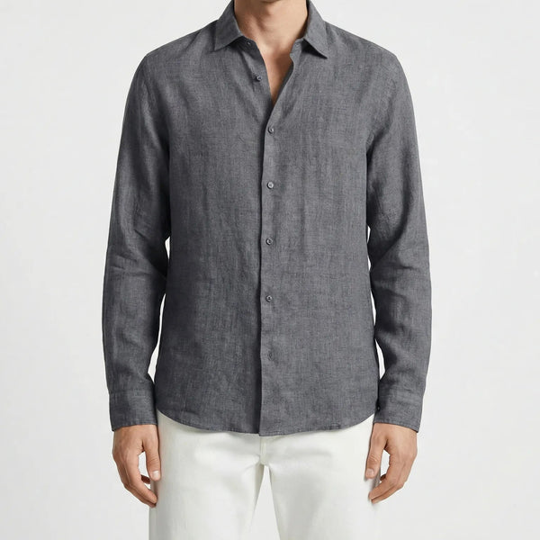 Rovlax - Relaxed Oversize Button-Down Shirt Gray