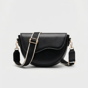 Saddlova - Vintage Flap Saddle Crossbody Bag Black