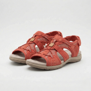 Sandrella - Open-Toe Women's Strappy Sandal Red
