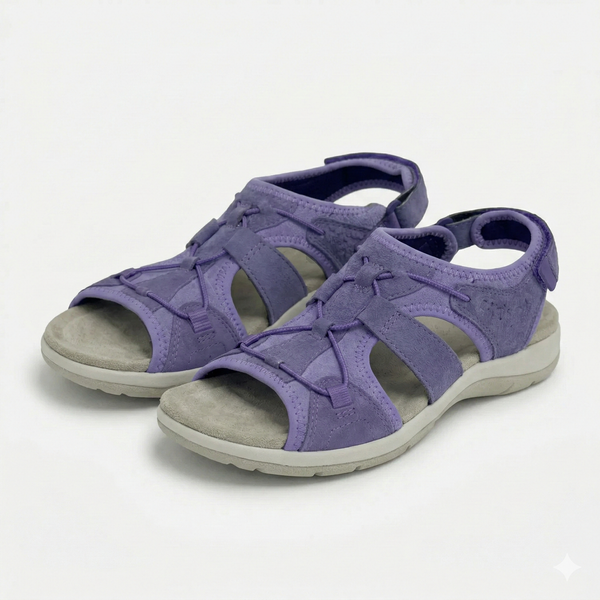 Sandrella - Open-Toe Women's Strappy Sandal Purple