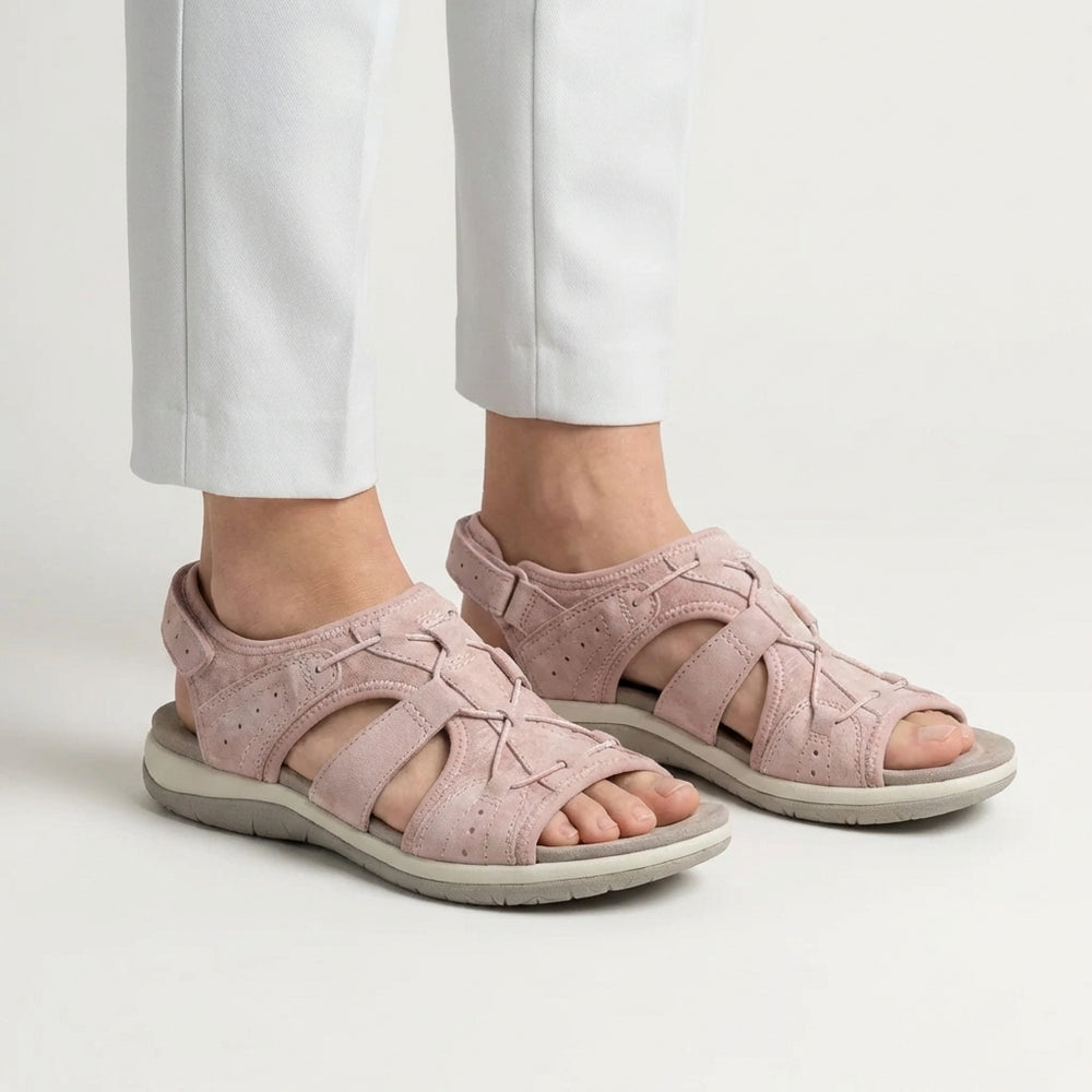 Sandrella - Open-Toe Women's Strappy Sandal Pink