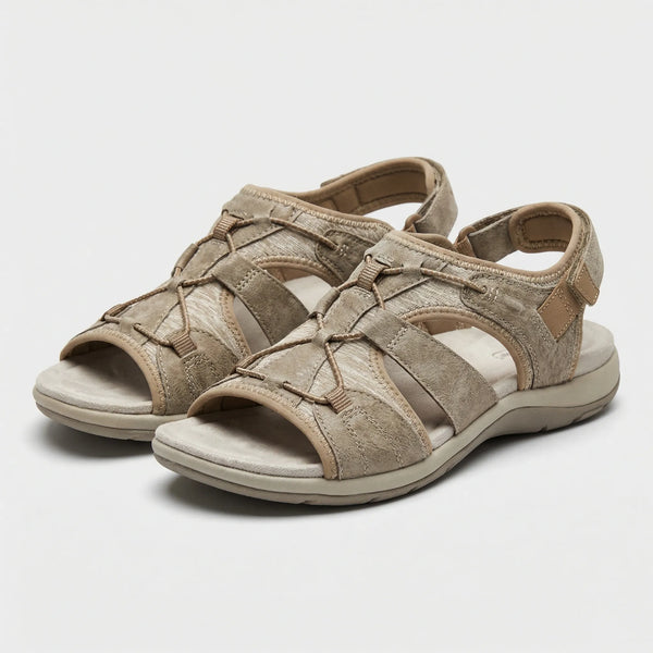 Sandrella - Open-Toe Women's Strappy Sandal Khaki