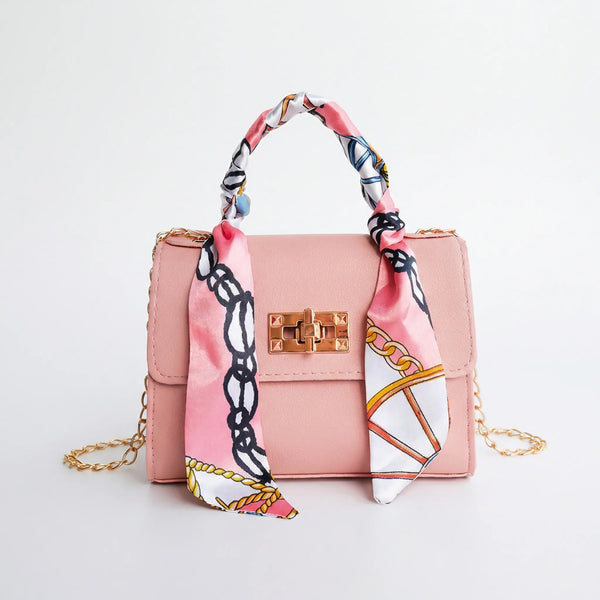 Scarvella - Structured Top-Handle Crossbody Bag Pink