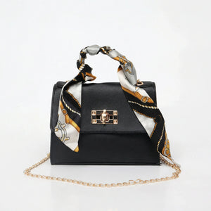 Scarvella - Structured Top-Handle Crossbody Bag Black