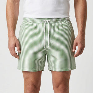 Shoravio - Striped Men's Swim Shorts Green