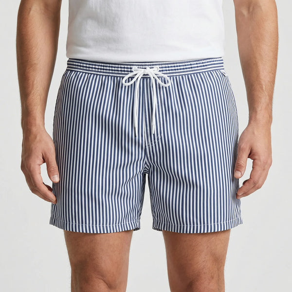 Shoravio - Striped Men's Swim Shorts Gray