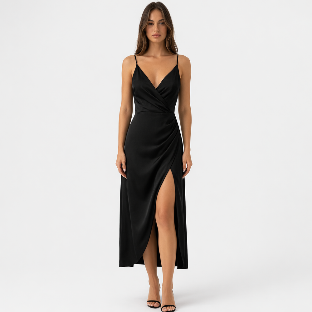 Silquette - Long Sleeveless Evening Dress With Side Slit
