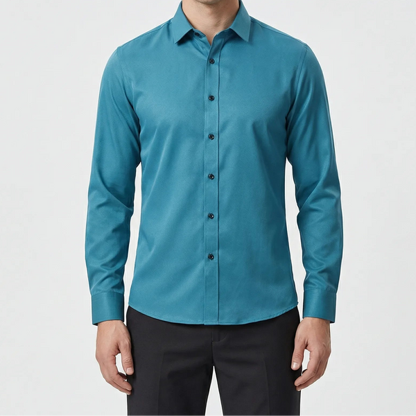 Slimvero - Slim Fit Long Sleeve Dress Shirt Light Green