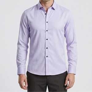 Slimvero - Slim Fit Long Sleeve Dress Shirt Lavender