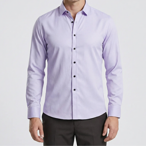 Slimvero - Slim Fit Long Sleeve Dress Shirt Lavender