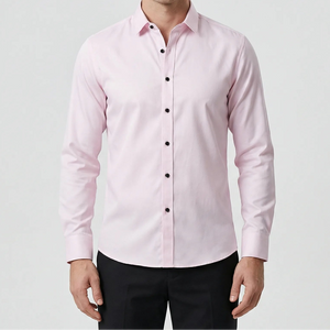 Slimvero - Slim Fit Long Sleeve Dress Shirt Pink