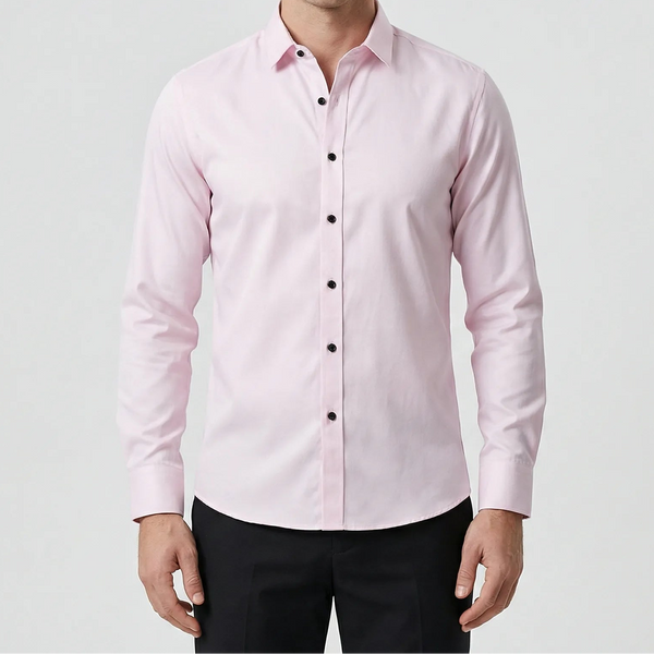Slimvero - Slim Fit Long Sleeve Dress Shirt Pink