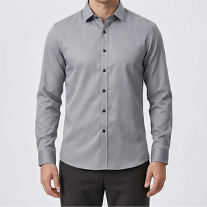 Slimvero - Slim Fit Long Sleeve Dress Shirt Gray