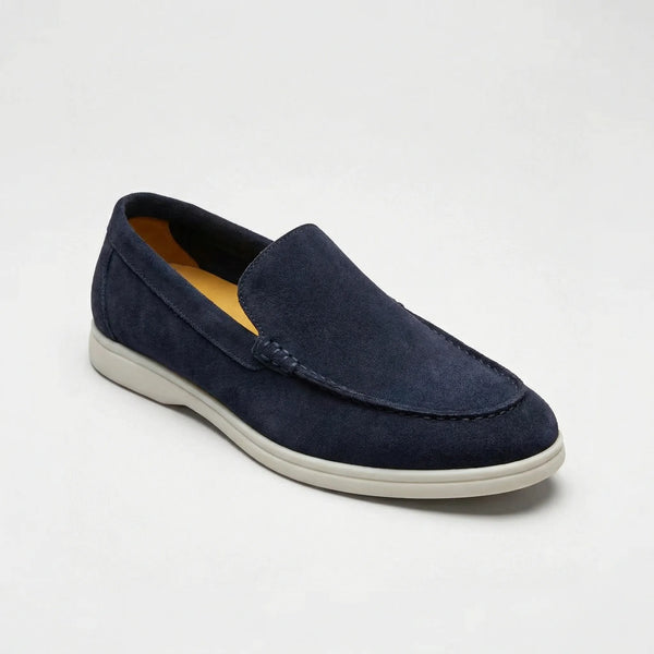 Slipvano - Slip-On Loafer With Flat White Sole Dark Blue