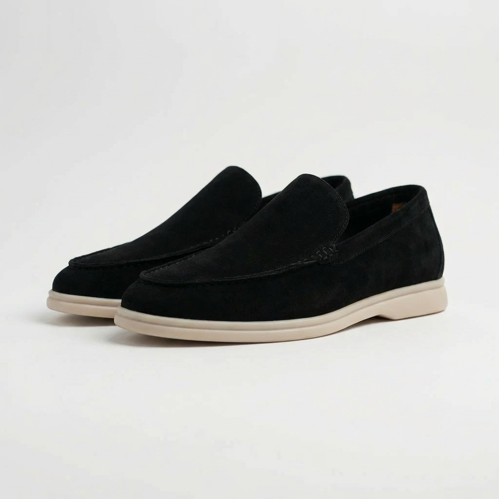 Slipvano - Slip-On Loafer With Flat White Sole Black