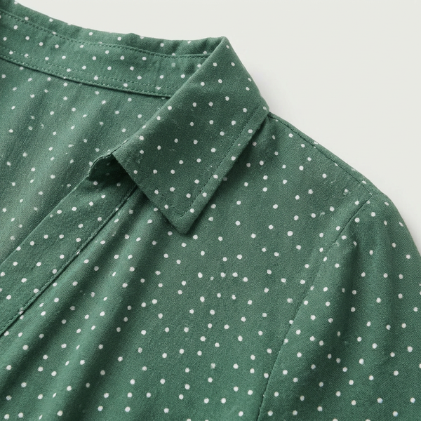 Sprexly - Short Sleeve Button-Down Midi Dress