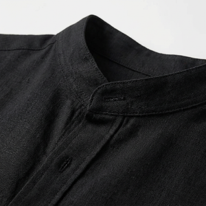 Stantero - Short-Sleeve Stand Collar Shirt And Pants Set