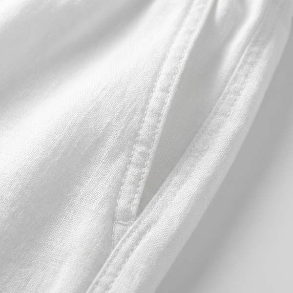 Stantero - Short-Sleeve Stand Collar Shirt And Pants Set