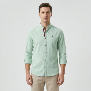Strandco - Long Sleeve Band Collar Shirt Light Green
