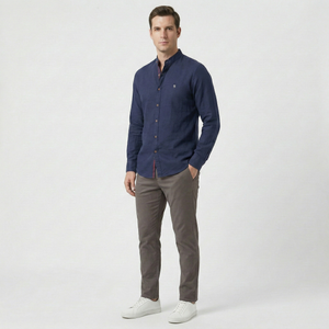 Strandco - Long Sleeve Band Collar Shirt