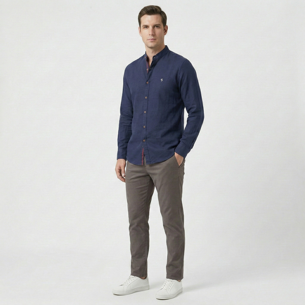 Strandco - Long Sleeve Band Collar Shirt