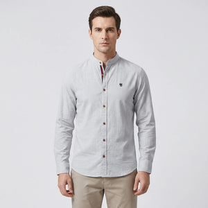 Strandco - Long Sleeve Band Collar Shirt Gray