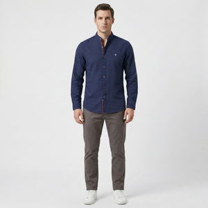 Strandco - Long Sleeve Band Collar Shirt