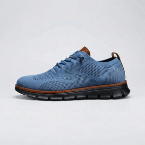 Stridex - Breathable Knit Lace-Up Walking Shoe Blue Black