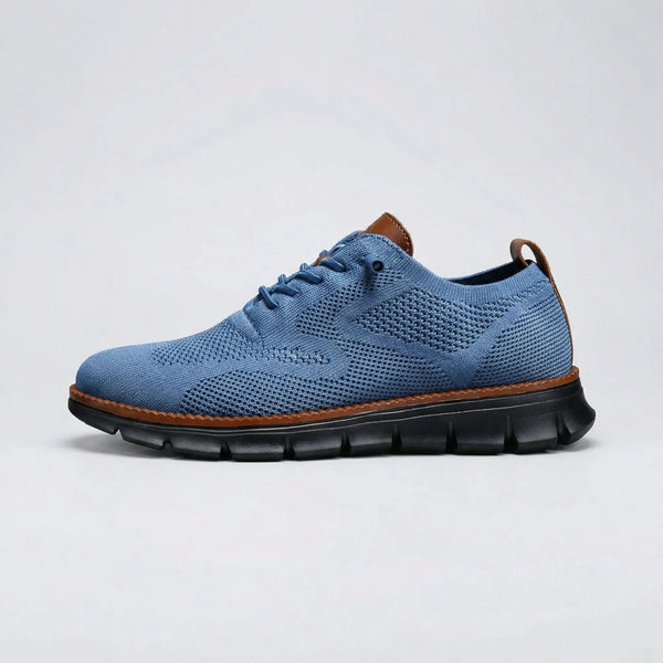 Stridex - Breathable Knit Lace-Up Walking Shoe Blue Black