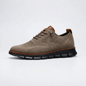 Stridex - Breathable Knit Lace-Up Walking Shoe Brown Black