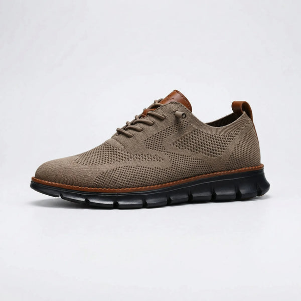 Stridex - Breathable Knit Lace-Up Walking Shoe Brown Black