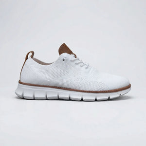 Stridex - Breathable Knit Lace-Up Walking Shoe White