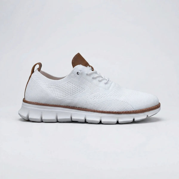 Stridex - Breathable Knit Lace-Up Walking Shoe White