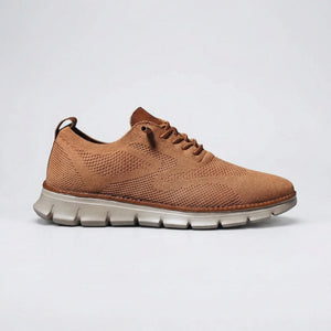 Stridex - Breathable Knit Lace-Up Walking Shoe Caramel