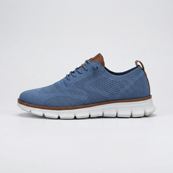 Stridex - Breathable Knit Lace-Up Walking Shoe Blue