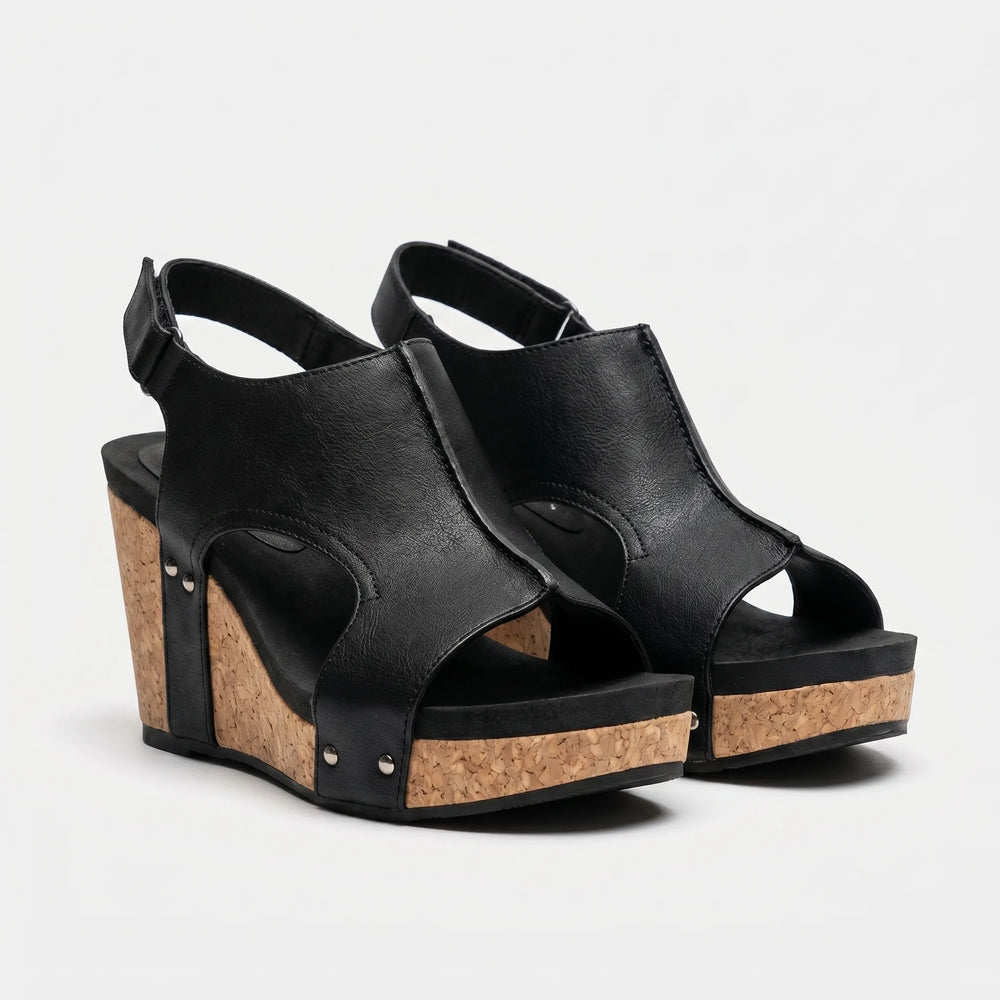 Sundriva - Open-Toe Platform Wedge Sandal