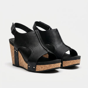 Sundriva - Open-Toe Platform Wedge Sandal