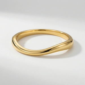 Teardova - Teardrop Shaped Open Cuff Bangle Gold 2