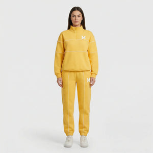 Trekvia - Half-Zip Sweater And Jogger Set Khaki