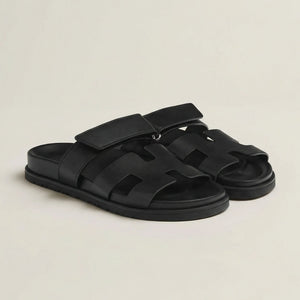 Valenzo - Italian-Inspired Open-Toe Slide Sandal Black