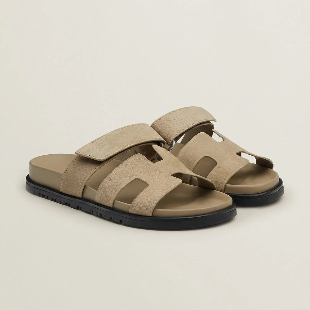 Valenzo - Italian-Inspired Open-Toe Slide Sandal Beige