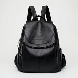 Vaultera - Anti-Theft Flap-Closure Women's Backpack Black