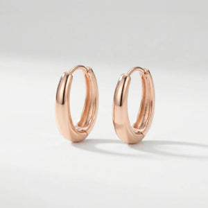 Vaulto - Chunky Oval Hoop Drop Earrings Rose Gold