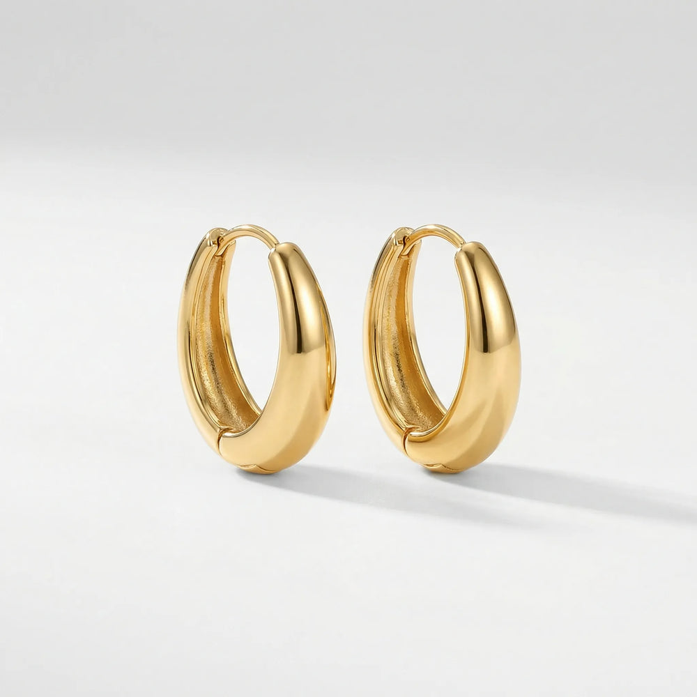 Vaulto - Chunky Oval Hoop Drop Earrings